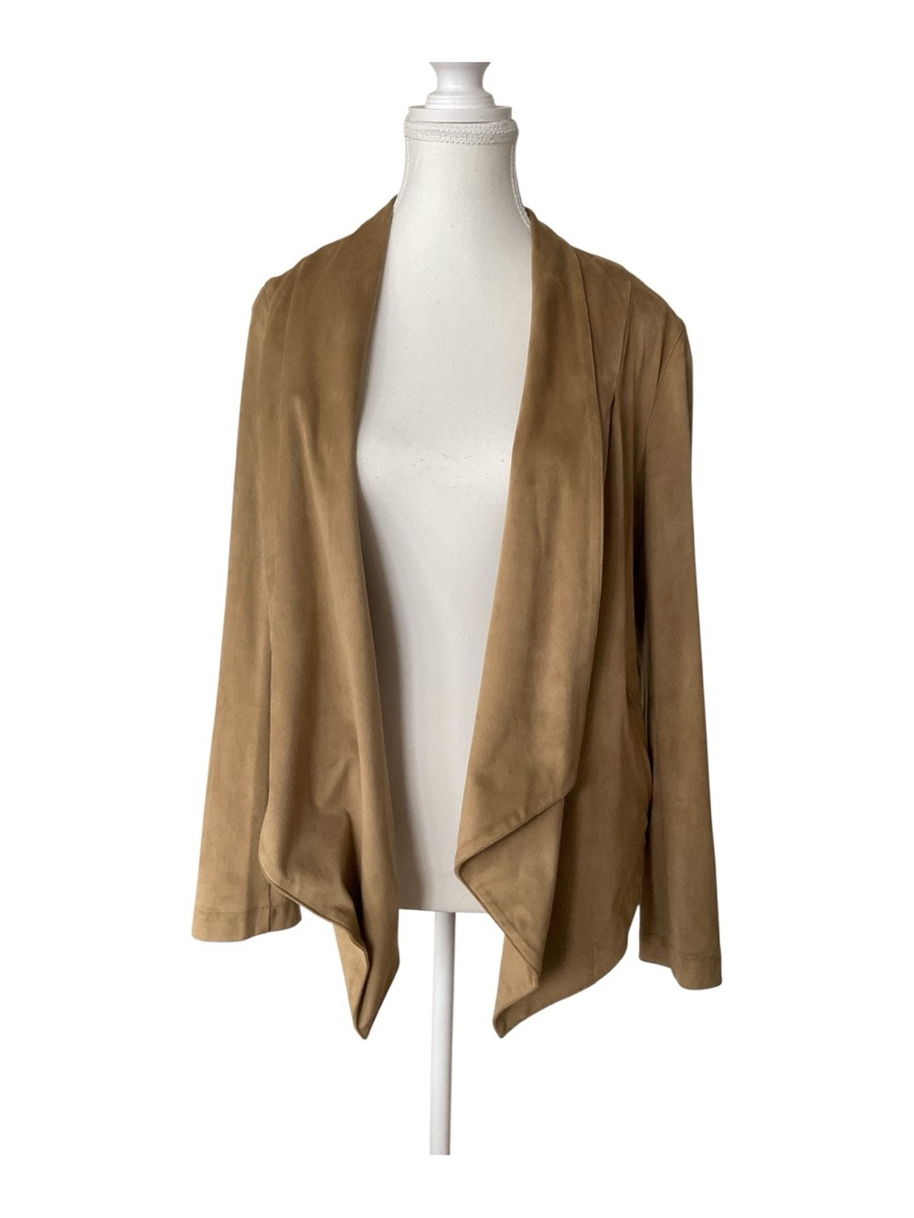 Calvin Klein Jeans Faux Suede Drape Front Jacket Large - Picture 3 of 10